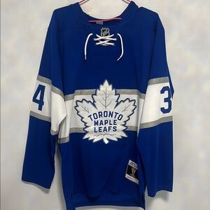 Blue and White Sweater with Logo